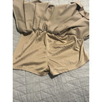Tamifly Pleated Tennis Skirt Skort Womens Size L Beige Khaki Stretch Waist Zip Tan Size L Photo 8