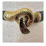 Chico's Chico’s black leather Metal adjustable belt Photo 1