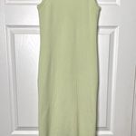 EXPRESS Body Contour Ribbed High Neck Midi Dress in Lime Green Small Photo 10