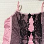 Victoria's Secret Victoria’s Secret Corset Style Tank Top Sz M Medium Pink With Black Lace Photo 2