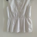 Lafayette 148 New York White Collared Blouse Size 4 (FLAW) Photo 9