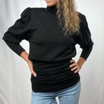 Vintage Valentino Miss V Wool Ruched Turtleneck Sweater in Black Size Small Photo 0