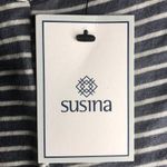 Susina Grey Folkstone Pinstripe Square Neck Short Sleeve Striped T Photo 7