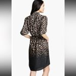 Vince Camuto Women's Leopard Animal Print Tie-Neck Belted Shirt Dress Size 4 Photo 1