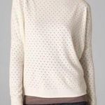 Vince  Ivory Pointelle Wool Cashmere Boatneck Drop Sleeve Sweater, Sz S Photo 0