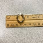 14k Italy Gold Silver Tone Hoop Earrings Textured Stripe Italian Hoop Earrings Photo 8