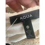 AQUA Beige Crochet Lace Crop Top Long Sleeve Crew Neck Women's XS Photo 6