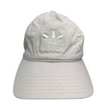 Adidas  Unisex Cream White Trefoil Logo Adjustable Strapback Baseball Cap Hat OS Photo 2