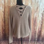 Ambiance Apparel  Women Knit Sweater Criss Cross Back Long Sleeve Pullover Size L Photo 4