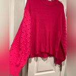 Vince Camuto NWT Size XL Pink Ribbed Knit Bauble Sleeve Oversized Sweater Photo 3