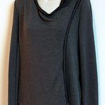 Mystree  Long Sleeve Wrap Drape Sweater Top Shirt Solid Gray Medium Casual Photo 4