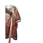 Xhilaration NWT‎ Boho Bell Sleeve Dress/Tunic L Beige Red Paisley Chiffon Earthy Romantic Photo 7