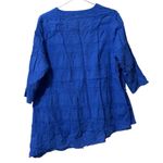 Lulu B Hippie Cottage Embroidered Asymmetrical Cotton Tunic Top Size Large Beach Blue Photo 1