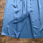 Kate Spade  • Belted Satin Midi Dress ruffle trim short sleeve Antique Blue Photo 8