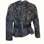 Sandro  Black Grey Blazer with Button Closure Bow Tie Size Photo 15