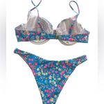 SheIn  Blue and Pink Bikini Set with Floral Design Photo 1
