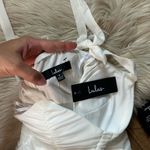 Lulus LULU’S Darling Deets White Ruched Mesh Tie Strap Bodycon Mini Dress Photo 5