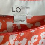 Loft Printed Sleeveless Top Womens Size L Ribbon Straps Boho Orange Photo 4