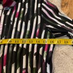 JS Collections  Zip Front Blouse Size 4 Petite Mesh Floral Flare Sleeve Long Slev Photo 2