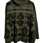 Ralph Lauren Polo Wool Cashmere Aztec Sweater Women Green Black L Tunic Western Photo 0