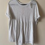 American Eagle white Baby Doll Rolled Short Sleeve Top Size S New oversized Photo 0