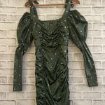For Love & Lemons Women’s green polka dot puff long sleeve dress Size small Photo 1