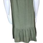 AGB Dress Womens Small Olive Green Shift Dress Lined Sleeveless Ruffle Necklace Photo 13