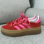 Adidas  Originals Gazelle Bold platform sneakers in red and pink size 5 Photo 2