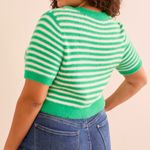 NEW Arula Green Striped Sweater Top Plus Size 1X NWT Photo 2