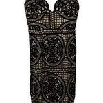 The Vintage Shop BLACK FULLY LINED LACE CUTOUT DESIGN RARE VINTAGE DRESS SMALL Photo 0