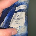 American Eagle blue plaid Ah-mazingly soft S boyfriend fit top Photo 2