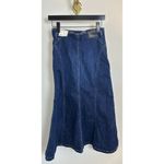 Free People Zia Denim Midi Skirt Size in Wash Bad Habits US 26 NWT Photo 5