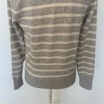 Charter Club EUC  Luxury Gray Striped Cashmere High Neck Button Sweater Size M Photo 9
