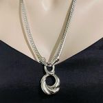 infinity Vintage NAPIER O-Ring Drop Pendant Shiny Snake Chain Silver Necklace Photo 2