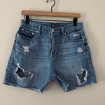 Gap Relaxed Denim Shorts 5” Medium Destroy Jean Shorts Distressed Blue Size 26 Photo 11