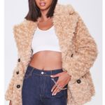 Forever 21 NWT Boucle Faux Fur Buttoned Coat Photo 1