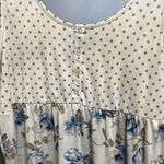 Flora Nikrooz  Blue Polka dots & Floral Nightgown sleeveless L Photo 1
