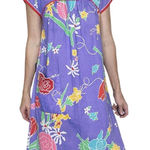 Vintage Samye Purple Colorful Floral Night Gown House Dress Photo 0