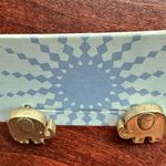 NWT Tiny Elephant Gold Tone Stud Earrings Photo 2