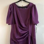 XScape Dress Plum (Purple) Short 3/4 Sleeve Scuba Dress w/ Side Ruche Sz 22W NWT Photo 3