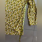 Nine West  Women’s Slit Neck Long Sleeve Top yellow black white floral S Photo 9