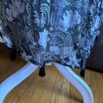 BANJANAN | Black Floral Smocked Bodice Curved Hem Tassle Dress | Sz XS Photo 1