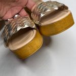 Seychelles Timber Gold Metallic Platform Wood Chunky Block Heel Sandal NEW Photo 1