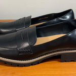 NWOT DV Dolce Vita Crisp Lug Black Faux Leather Penny Loafer Slip On Business 10 Photo 0
