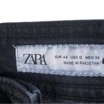 ZARA Wide Leg High Rise Black Denim Jeans Photo 10