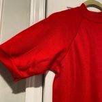 VTG Montgomery Ward Size S Red High Neck Short Sleeve Banded Waist Sweatshirt Photo 2