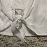 ZARA Elegant White Cut Out Tie-Back Blouse Size S Photo 5