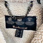 Barbour Women's Ordinance wax coated
Jacket in Brown shearling lining GUC Photo 6