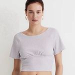 Madewell  Shirred Crewneck Crop Top Lavender Size M NWT Photo 0