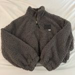 Gray cropped sherpa jacket Photo 0